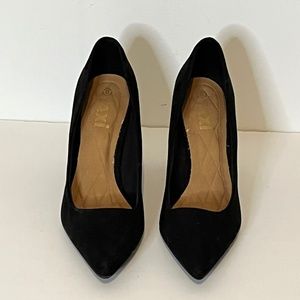 Women's Black Classic Suede-like High Heel Black Pumps Size 8
